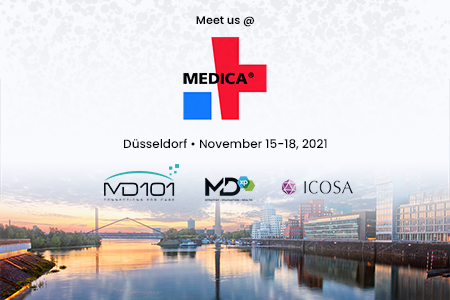 l'Alliance EMT présente à MEDICA 2021 avec MD101, MDxp, et ICOSA - ainsi que Hirondelle MEDICAL